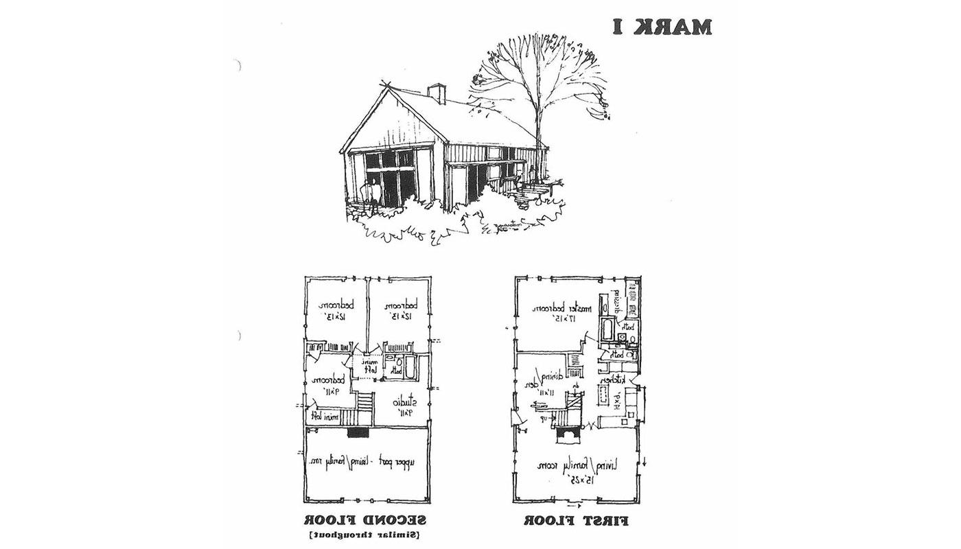 Yankee Barn Homes' plan for the first model, The Mark 1